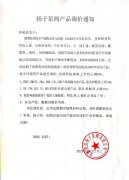 揚子產(chǎn)品調(diào)價通知